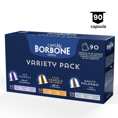 Borbone Pachet Degustare ( 30 Napoli • 30 Venezia • 30 Palermo) - Compatibil Nespresso- 90 Capsule Aluminiu