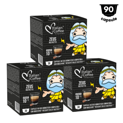 90 Capsule Italian Coffee ZEUS Ristretto - Compatibil Dolce Gusto- 3 x 30 Capsule