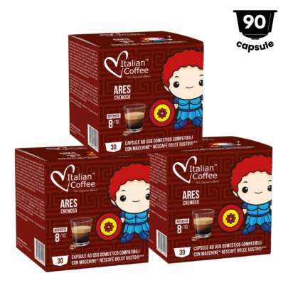 90 Capsule Italian Coffee ARES Cremoso - Compatibil Dolce Gusto- 3 x 30 Capsule