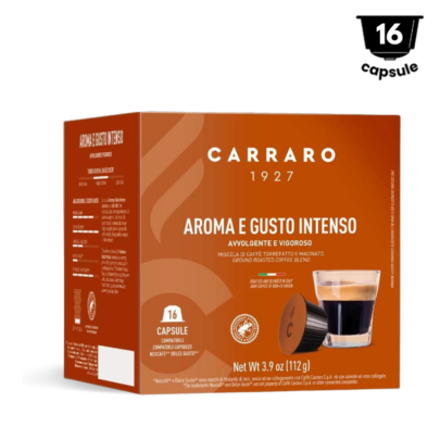 Carraro Aroma e Gusto Intenso - Compatibil Dolce Gusto - 16 Capsule