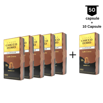 ‼ <strong>SUPER PROMO</strong>‼ Chicco D’oro Caffé Créme -Compatibil Nespresso - 50 Capsule Aluminiu +10 capsule GRATIS