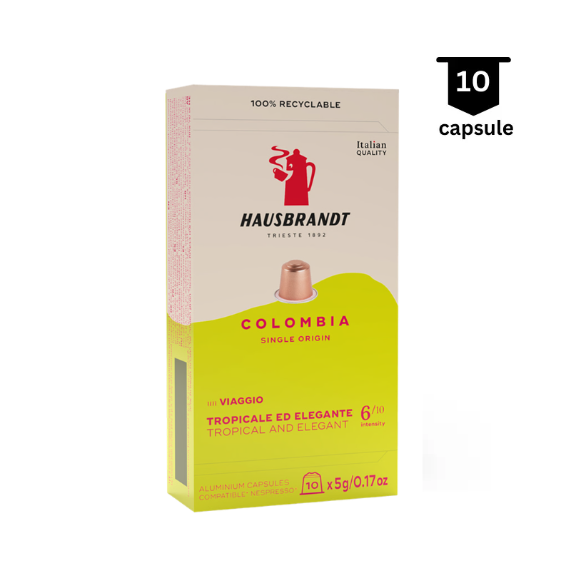 Hausbrandt Colombia - Compatibil Nespresso - 10 Capsule Aluminiu | AromaKaffe Hausbrandt Colombia - Compatibil Nespresso - 10 Capsule Aluminiu
