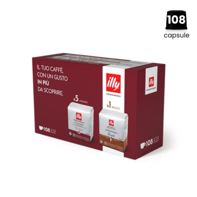 108 Capsule Illy Iperespresso , 5 Intenso + 1 Brasile
