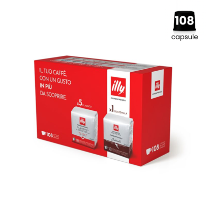 108 Capsule Illy Iperespresso , 5 Classico + 1 Guatemala