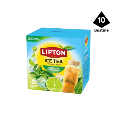 Lipton Ice Tea Ceai verde, Mentă și Lime , zero zahăr/ zero calorii- 10 pliculețe