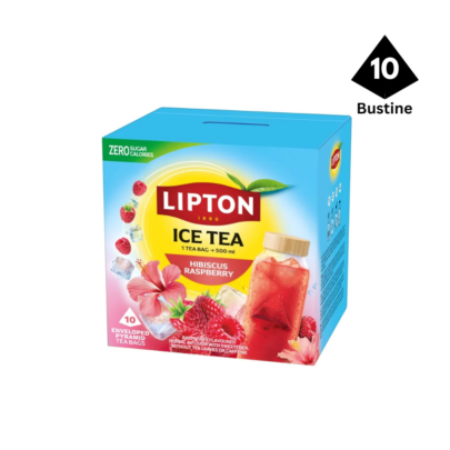 Lipton Ice Tea Ceai cu zmeură și hibiscus, zero zahăr/ zero calorii- 10 pliculețe