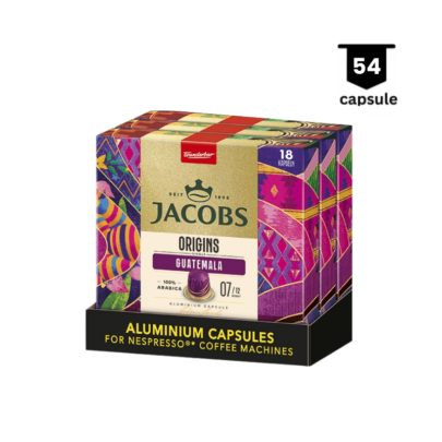 Pachet 54 Capsule Aluminium Jacobs Origins Guatemala – Compatibil Nespresso - 3 x 18 capsule