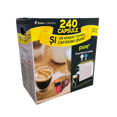 Pachet espressor Tchibo Cafissimo Pure Plus Deap Teal  + 240 capsule