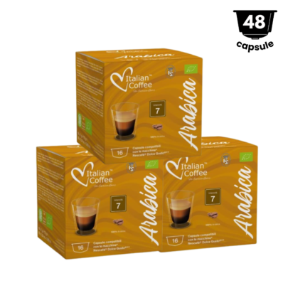 48 Capsule Italian Coffee Arabica 100%  – Compatibil Dolce Gusto- 3 x16 Capsule