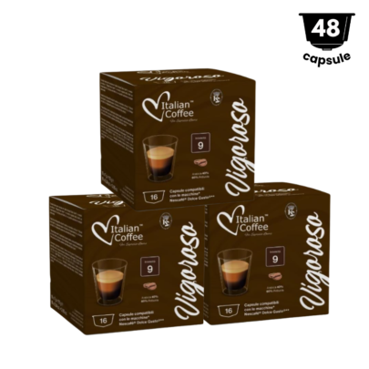 48 Capsule Italian Coffee Vigoroso – Compatibil Dolce Gusto- 3 x16 Capsule