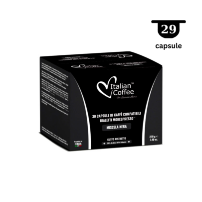 ‼<strong>SUPER PROMO</strong>‼ 29 Capsule Italian Coffee Ristretto Nera- Compatibil Bialetti Mokespresso